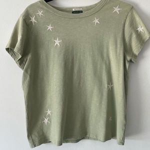 MOTHER light green stars tee, size S/M